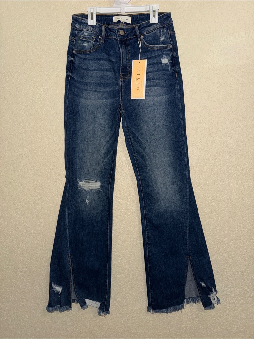 Risen Jeans High Rise Distressed Flare Jeans Size 9/29 NWT